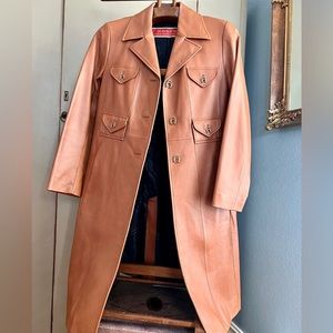 Coach Leather Trench Coat S/M